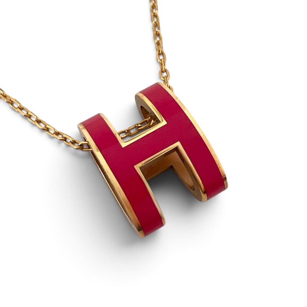HERMES Mini Pop H H147992F Pendant Top, Metal Lacquer, Rose Extreme, Women's
